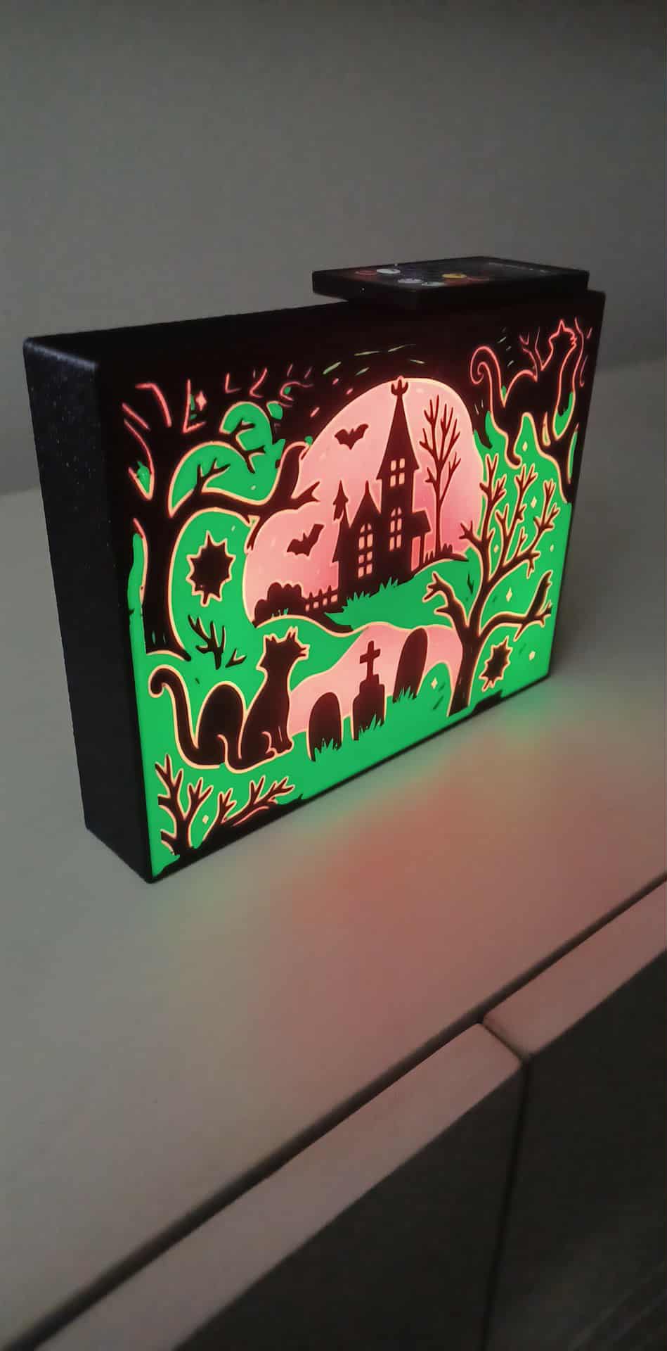 Halloween Scene LED light box – custom 3D printed – Lit Layer Creations